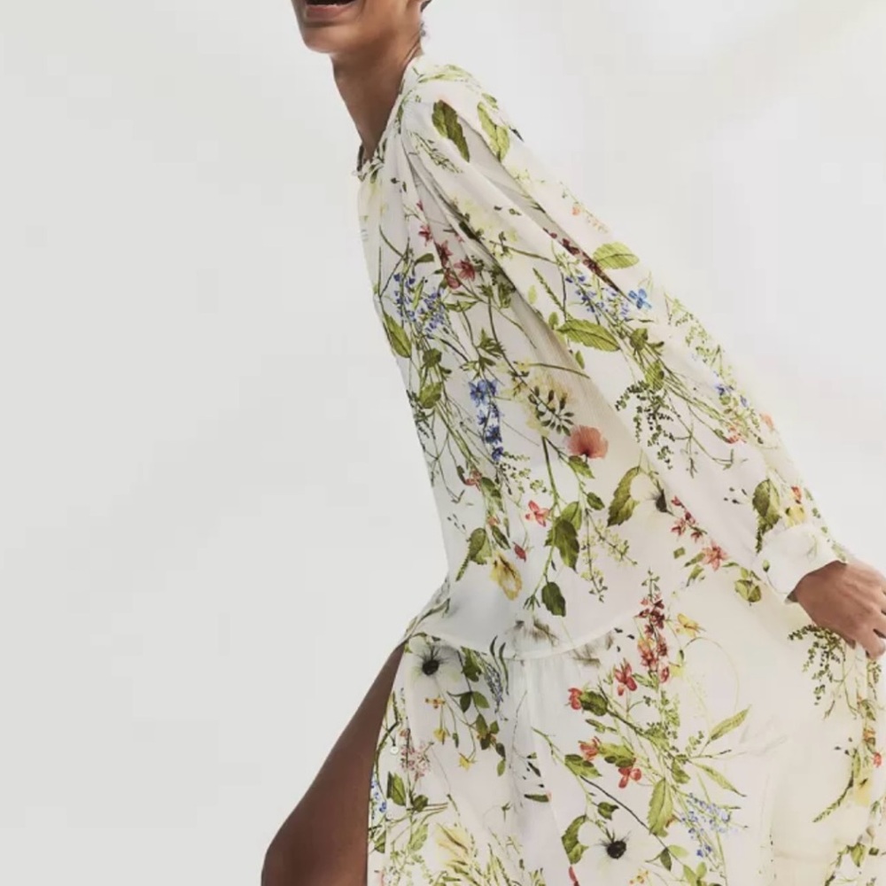 H & M Floral Long Sleeve Maxi Dress ~ Sz S - Picture 5 of 14